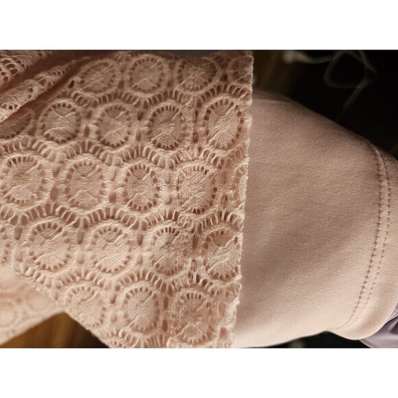 Lane Bryant Womens Plus Size 14/16 Pale Pink Lace Knee Length Short Sleeve Dress - Picture 5 of 10